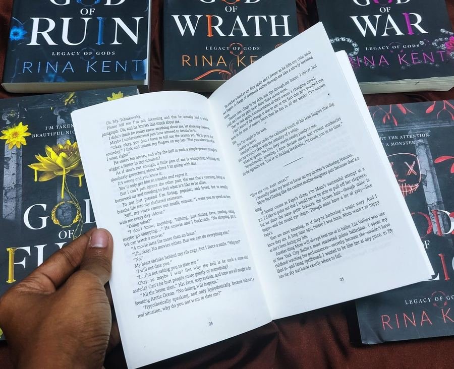 Close-up of the paperback's cream offset paper and crisp print